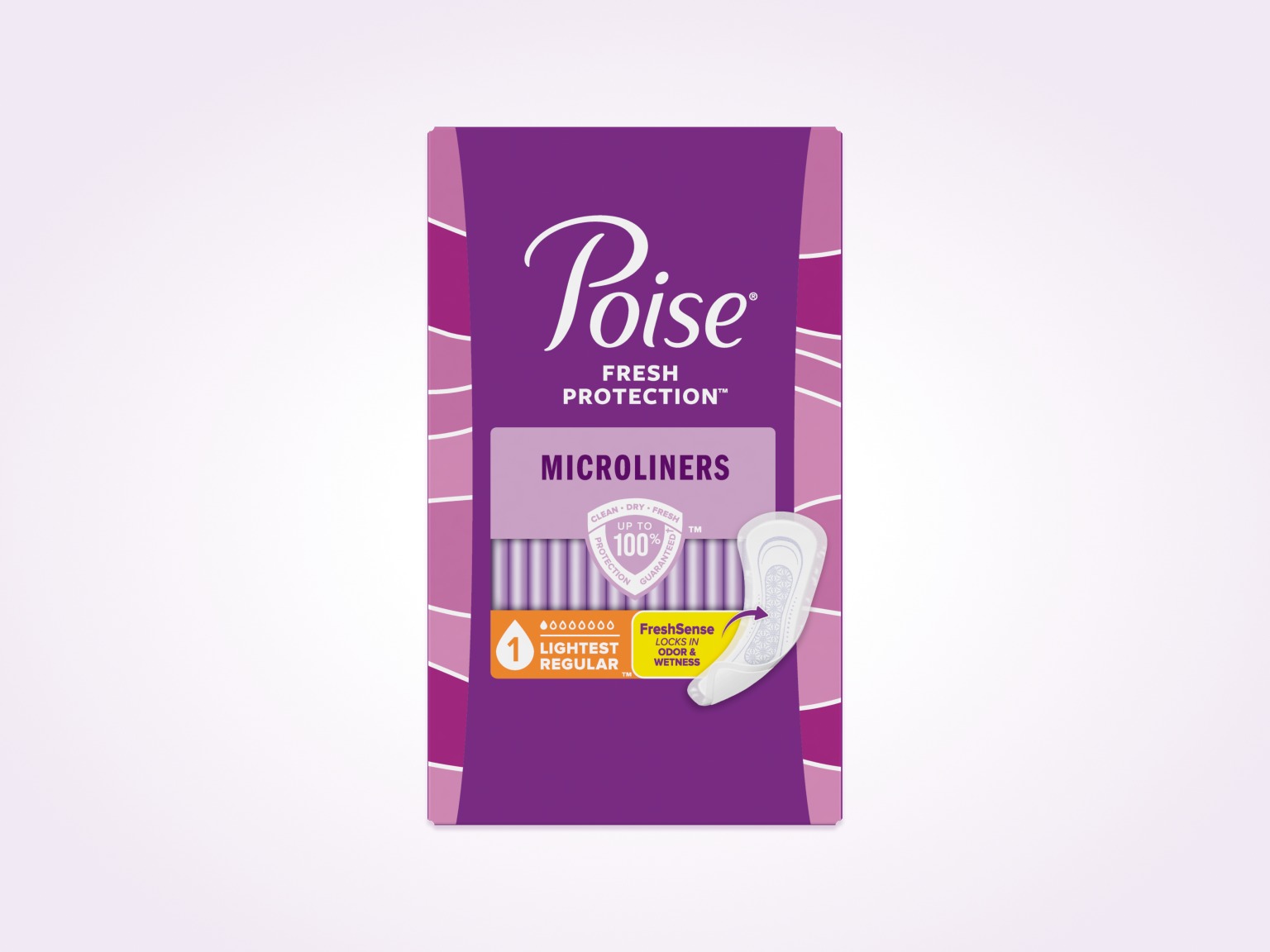 Poise® Microliners For Bladder Leaks, 1 Drop Lightest Absorbency, Regular Length